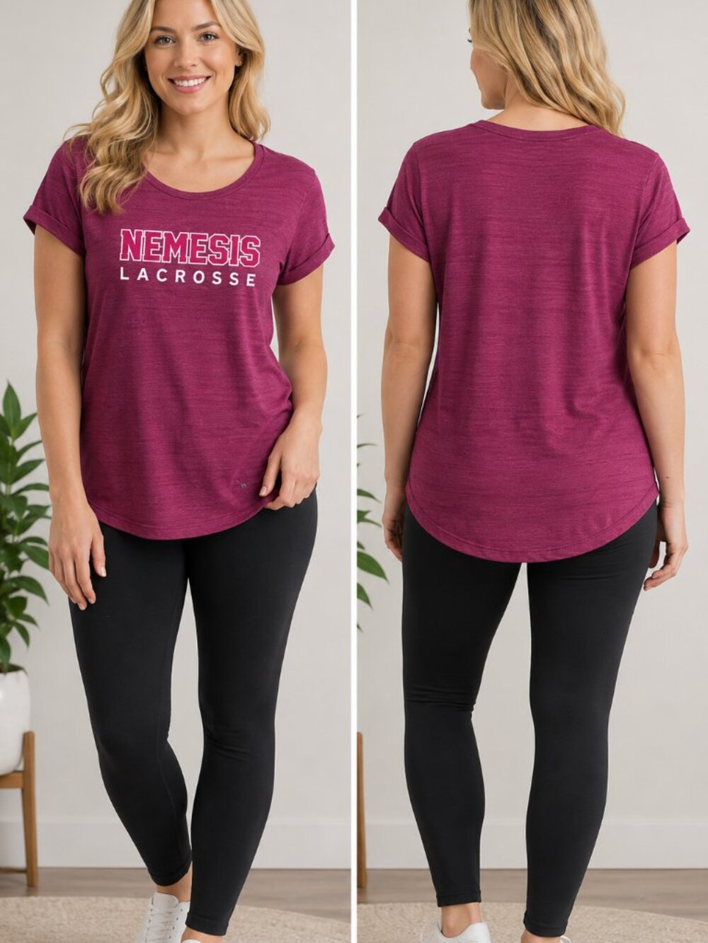 Levelwear Nemesis Lacrosse Women's Performance Tee Size Large Pink Athletic